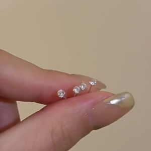 Anting Zirkon Mini✨ Square Zircon Stud Earrings Elegant Fashion Jewelry Luxury Women Accessories