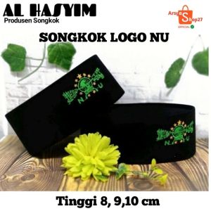 Songkok Hitam logo NU Peci Hitam Bordir NU premium Tinggi 8910 cm Berkualitas bahan tebal dan halus