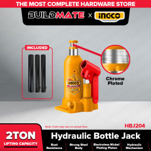 Buildmate x INGCO Hydraulic Bottle Jack 2 5 10 TONS Heavy Duty Car Lift HBJ204 / HBJ504 / HBJ1004 IHT
