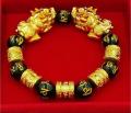 Vòng Tay Tỳ Hưu Vàng Phong Thủy 24k kết hợp hột kim tiền đá tự nhiên ML0097. 