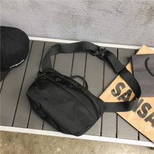 NALLCHEER กระเป๋าเอกสารผู้ชายผ้าแคนวาสขนาดใหญ่สไตล์ญี่ปุ่นกระเป๋าสะพายไหล่สีทึบกระเป๋าสะพายไหล่กระเป๋าคาดอกอินเทรนด์