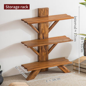 โต๊ะไม้เนื้อแข็งชั้นวางของชั้นวางถ้วยชา ที่วางหม้อทรายสีม่วง ชั้นวางของชา ชั้นวางของหลายเนื้อ ชั้นวางของชั้นวางถ้วย ตกแต่งร้านน้ำชา