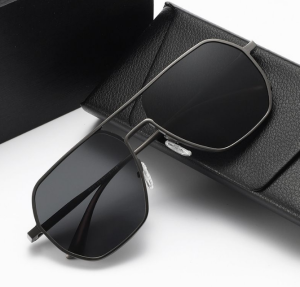 【GIAUSA】 Day and Night Photochromic Glasses for Men New Style Original Polarized Metal Pilot Police Korean Style Fashion Shades for Men Sunglasses Branded Summer Driving Fishing S20