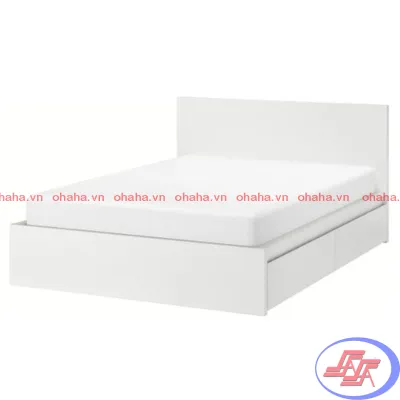 [ Freeship HCM ] [ Trả góp 0%] GIƯỜNG NGỦ GỖ CÔNG NGHIỆP CAO CẤP OHAHA - GC005 - Màu trắng