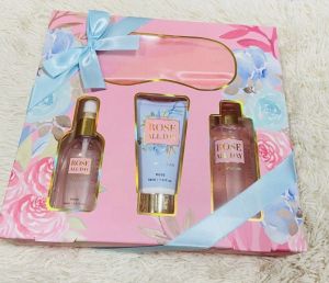 4pcs Rose Scented Body Wash Body Mist Hand Cream Gift Set EXP 07/2026