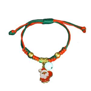 Adjustable Christmas Braided Rope Bracelets Handmade Woven Luminous Bead Bracelet Friendship Couples Gifts