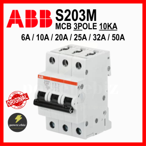 ABB S203M 6A 10A 16A 20A 32A 40A 50A 63A 3P 10KA MCB (100% ORIGINAL)