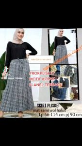 ROK PLISKET SEMI WOL TERBARU MOTIF KOTAK FLANEL KEKINIAN
