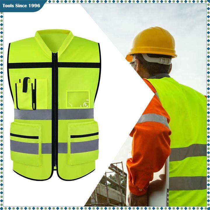 Loviver Reflective Safety Vest with Zipper Comfortable Men Women ...