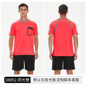 Bộ Trang Phục Bóng Đá Trọng Tài Nam Mẫu Mới Trang Phục Tập Luyện Người Lớn Nữ Thể Thao Ngoài Trời Áo Bóng Đá Ngắn Tay Nhanh Khô Màu Đen