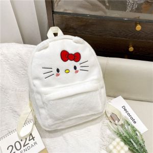 MISUPS Cartoon Sanrio Plush Backpack Hello Kitty Kuromi Cinnamoroll School Bags Cute My Melody Schoolbag