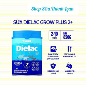 (HSD T11-2027) (Có Tích Điểm) Sữa Bột Dielac Grow Plus 2+ HT 850g Sữa Non (Cho Trẻ Từ 2 - 10 Tuổi).