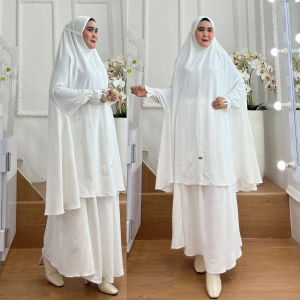 BISA COD! Khimar Jumbo Non Pet Tali Berlengan Set Rok Bahan Kringkel Premium By Ory AjeZas Collect