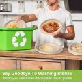 Paper Plates 10 inch, 50 Pack Compostable Plates, Eco Friendly Recycled Paper Plates, Brown Paper Plates Heavy Duty, Large Paper Plates Sturdy. 