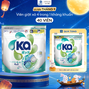 Túi Viên Giặt Quần Áo Đa Năng 4 Trong 1 KA pod làm sạch sâu kháng khuẩn bền màu (40 viên/Túi)