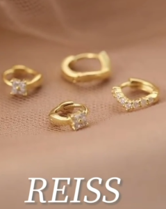 RAISS 14K Gold-Plated Miniต่างหูห่วงเพทายต่างหูHuggieเจาะต่างหูCubic Zirconiaต่างหูสำหรับกระดูกอ่อนStud