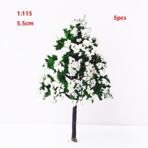 LINHU 5pcs Plastic Mini Snow Pine Model Trees 4 Sizes Green Scenery Trees  DIY Crafts