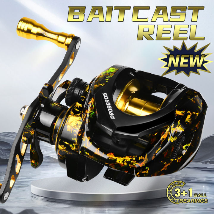 baitcasting reel lazada PROBEROS Metal Grip Fishing Reel Bc Casting 3+1BB Ultra Light Reel 7.2:1  High Speed Gear Ratio Baitcasting Reel Saltwater 8KG Max Drag Carp Toman  Fishing Tackle VHA120 - Lazada
