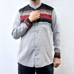 CHIGIN STORE Baju Koko Pria Kemeja Kemko Dewasa Remaja Lengan Panjang Katun Atasan Fashion Sanghai