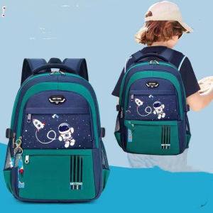 CJH BAG#4020 Canvas 16inches backpack for KIDS with astronaut and space design/adjustable padded shoulder straps