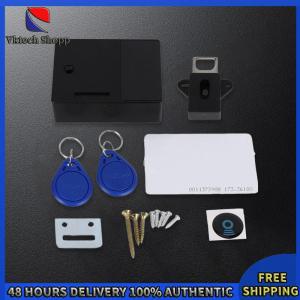 Vktech Digital Door Lock with RFID IC Card for Cabinets and Drawers Secure Smart Lock System in Black Finish