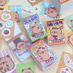Buku Mini Stiker DIY Kapibara Kanak Kanak Perempuan Buku Poket Comel Boleh Tukar Baju Mainan Tangan Lepak Dalam Kelas Capybara Dress Up Stickers Doudou Book Mini Portable Pocket Small Book儿童玩具女孩卡皮巴拉换装贴纸豆豆本迷你可爱手帐贴纸书随身便携口袋小本子打发时间上课摸鱼小玩具B063