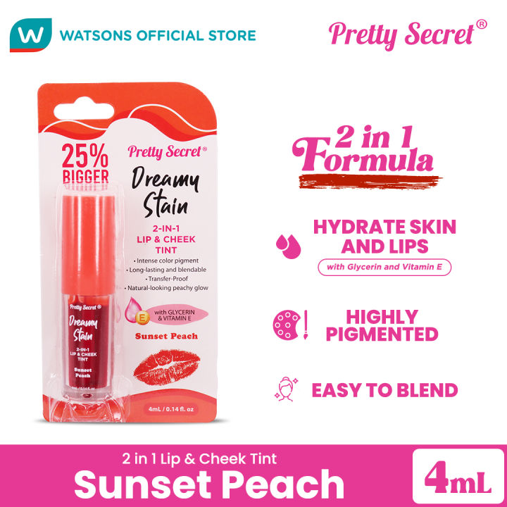 Pretty Secret Sunset Peach Lip & Cheek Tint 2.7ml