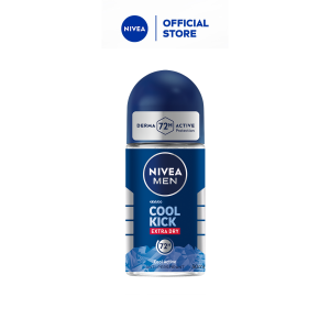 NIVEA MEN Deodorant Male Cool Kick Extra Dry Roll On 50 ml / Twinpack / Mens Grooming / Anti Perspirant / No Sweat (Deodoran Lelaki)