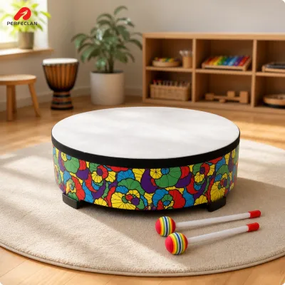 Perfeclan Tabletop Frame Drum with Wooden Drumsticks Easy to Play Frame Drum with Drumsticks Long-Lasting Percussion Instrument Musical for Children Toddlers