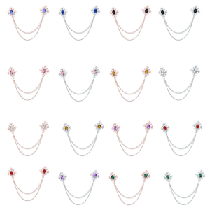 Tassels Rhinestones Crossed Collar Chain Brooch Trendy Breastpin For Shirts Enhancing Elegances for Daily Commutes