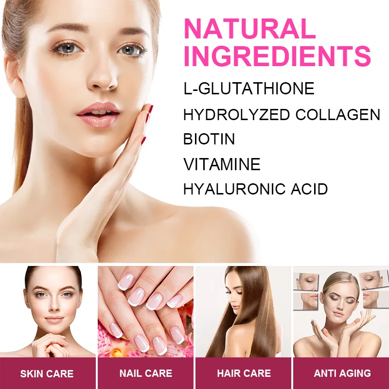 Hydrolyzed Collagen 1600 mg contains L-Glutathione, Vitamin C, Biotin,  Hyaluronic acid, etc. 120 capsules to support skin health, anti-aging, hair  and nail health. | Lazada PH