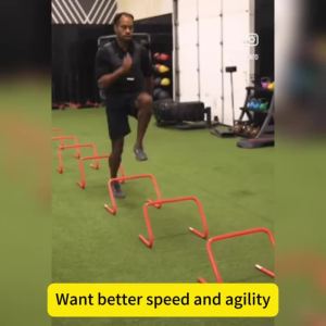 Adjustable Agility Hurdle Frame Training Equipment with Jump Ladder Gear for Athletes