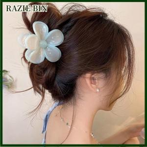RAZIE BIN กิ๊บหนีบผมปลาฉลามลายจุดสีขาวสำหรับสุนัขที่หนีบผมขนาดใหญ่สง่างามอุปกรณ์แต่งผมแฟชั่นสไตล์เกาหลีแบบเรียบง่าย