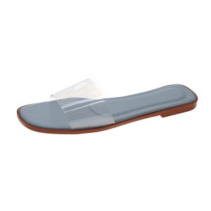 [Free Shipping] WomenS Outdoor Slippers 2025 Spring/Summer New Korean Style WomenS Shoes Fashionable Flat Transparent Sandals For Women