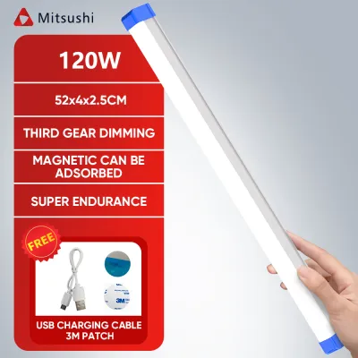 Mitsushi 120W Emergency LED Light Rechargeable with Magnet for Brownout Magnetic Night Lithium Battery Light Tube Portable Light Bar