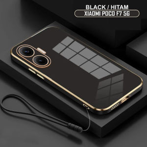 Softcase Xiaomi Poco F7 5G Case Luxury Plating Casing Silicone Stand Back Cover