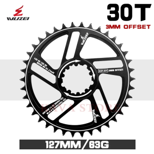 WUZEI 1mm/3mm Offset Chainring 30T 32T 34T 36T 38T 40T 42T MTB Bicycle Chainwheel Mountain Bike GXP Sprockets for SRAM X9 XX1 X0