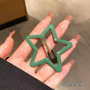 Jepit Rambut Bintang 大号星星发夹 Star Hair Clip 闪亮刘海一字侧边碎发夹 Cute Sparkly Hairpin Girls Hair Accessories