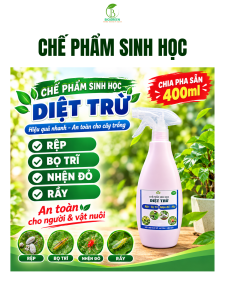 Chế phẩm sinh học diệt rầy rệp nhện đỏ bọ trĩ trên cây trồng Biogreen555 chai pha sẵn 500ml