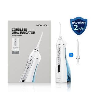 Máy tăm nước không dây LocknLock ENR166GRY - Hàng chính hãng dung tích 300ml 4 chế độ vệ sinh pin xài 20 ngày - JoyMall