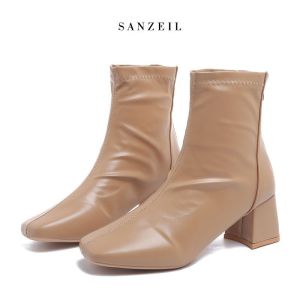 Sanzeil Boots - Sepatu Boots Heels 5cm Wanita Sepatu Tinggi Fashion 20244 Winter Shoes