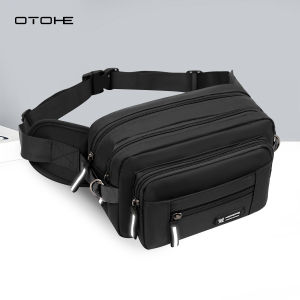 OTOHE กระเป๋าคาดเอวผู้ชายพาดลำตัวแฟชั่นกระเป๋าคาดหน้าอกกระเป๋าสะพายไหล่กระเป๋ากระเป๋ากันน้ำอ็อกซ์ฟอร์ดความจุขนาดใหญ่กระเป๋าลำลองกระเป๋าถนน Tas Rekreasi น้ำหนักเบากระเป๋าหิ้วกระเป๋ากีฬาสะพายไหล่เดินทาง