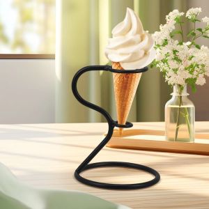 RANZH Iron Ice Cream Cone Holder Stable Reusable Ice Cream Display Rack Decoration  Design Ice Cream Cone Stand Party