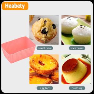 【2-3 days delivery】 6PCS Cake Mold Silicone Rectangle Soft Muffin Cupcake Liner Bake Cup Mold Candy Mold Bakeware Baking Dish