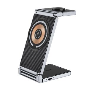 3 IN 1 Magnetic Wireless Charger Station For iPhone15 14 13 12 Pro Max Fast Charging Dock For Airpods Pro Apple Watch 8 7 6