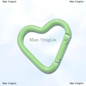 [COD] Man YingLie 10pcs Metal Heart Spring Clasp Openable Love Shaped Carabiner Keychain Clips Hook Dog Chain DIY Jewelry Buckles Connector