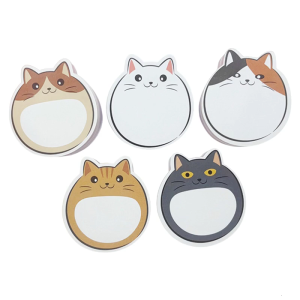5Pcs Stick Pad Stick Notes Pad Selves-Adhesive Notepads Cats Shape Designs Stick Note Pad Selves Sticking Memo Pad Set