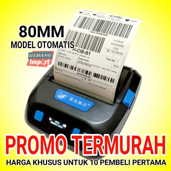 PRINTER THERMAL BLUETOOTH 80MM OTOMATIS CETAK RESI NOTA PENJUALAN BARCODE KASIR