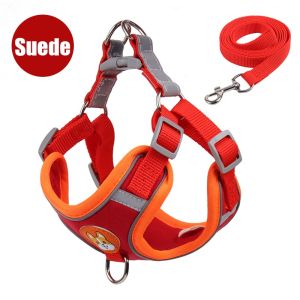 Dog Harness with leash for Dog Pet Chest Strap Fine Lines Round Rope Leash Dog Body Chain pet scarf