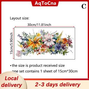 [COD] AqToCna Ship within 24 hours Toilet Sticker Flower Sticker Bathroom Self-adhesive Painting Waterproof Sticker Toilet Cover Bathroom Wall Sticker